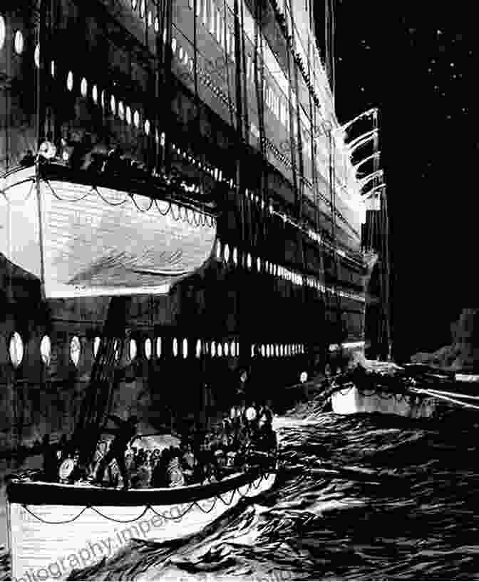 A Photo Of The Titanic Sinking, With Lifeboats Being Lowered Into The Water. Titanic: A Passenger S Guide Pocket