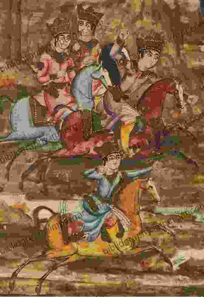 A Qajar Painting Depicting A Royal Hunting Scene With European Style Horses And Landscapes European Women In Persian Houses: Western Images In Safavid And Qajar Iran