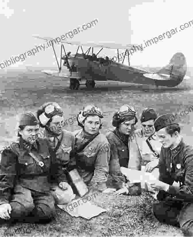 An Aerial Photograph Of A Group Of Women Standing In Front Of A Po 2 Aircraft, The Type Flown By The 588th Night Bomber Regiment. Night Witches: A History Of The All Female 588th Night Bomber Regiment