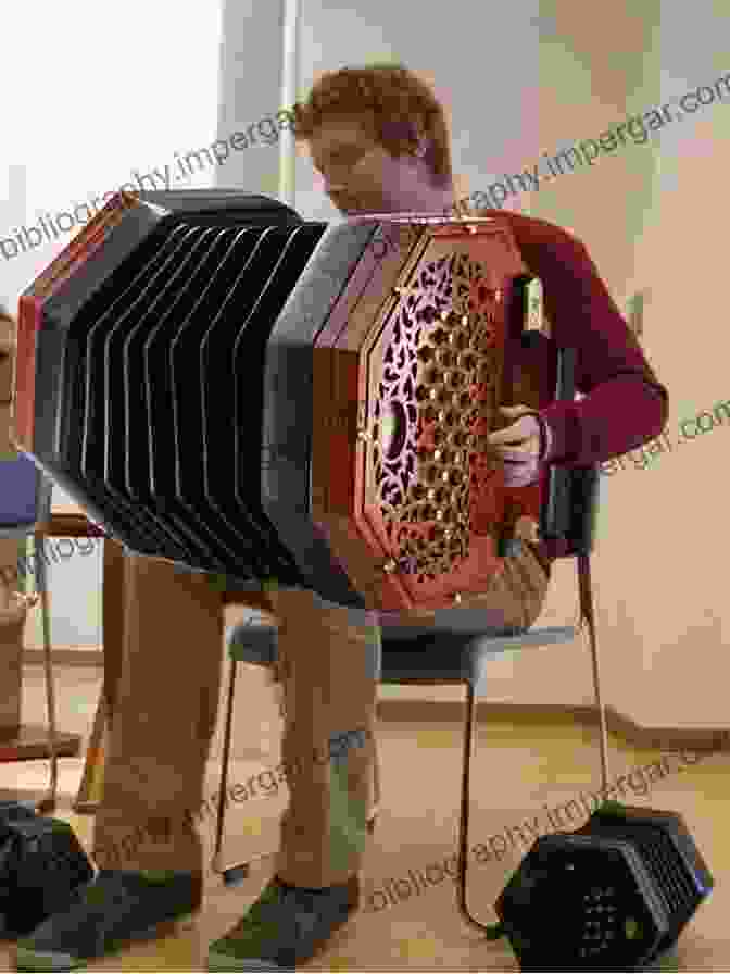 An Anglo Concertina Player Performing A Captivating Melody. Anglo Concertina In The Harmonic Style