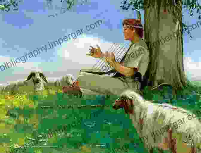 An Illustration Of A Shepherd King Playing A Harp SONGS Of The Shepherd King