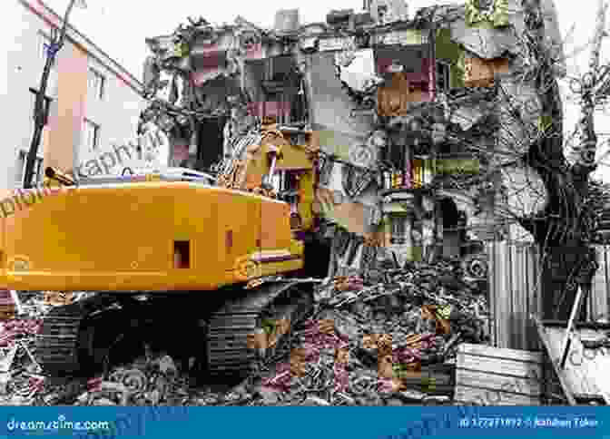 Bulldozer Demolishing A Building During Postwar Urban Renewal Bulldozer: Demolition And Clearance Of The Postwar Landscape